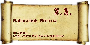 Matuschek Melina névjegykártya